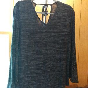 LOFT Space Dye tie back bell sleeve sweater tee